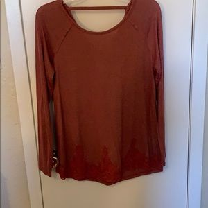 Maurices long sleeve with embroidery on bottom